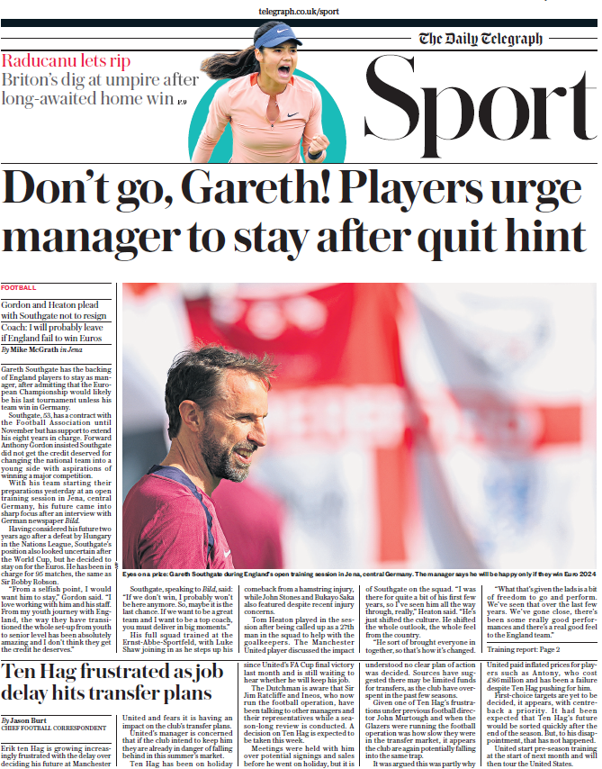 Telegraph back page