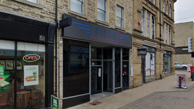 A Google street view of Maverick's bar in Huddersfield