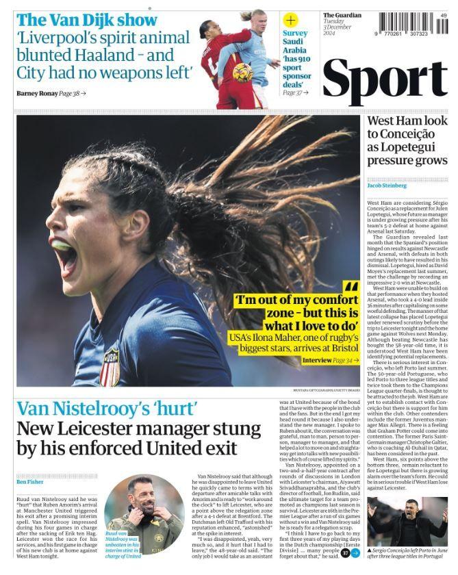 Guardian back page