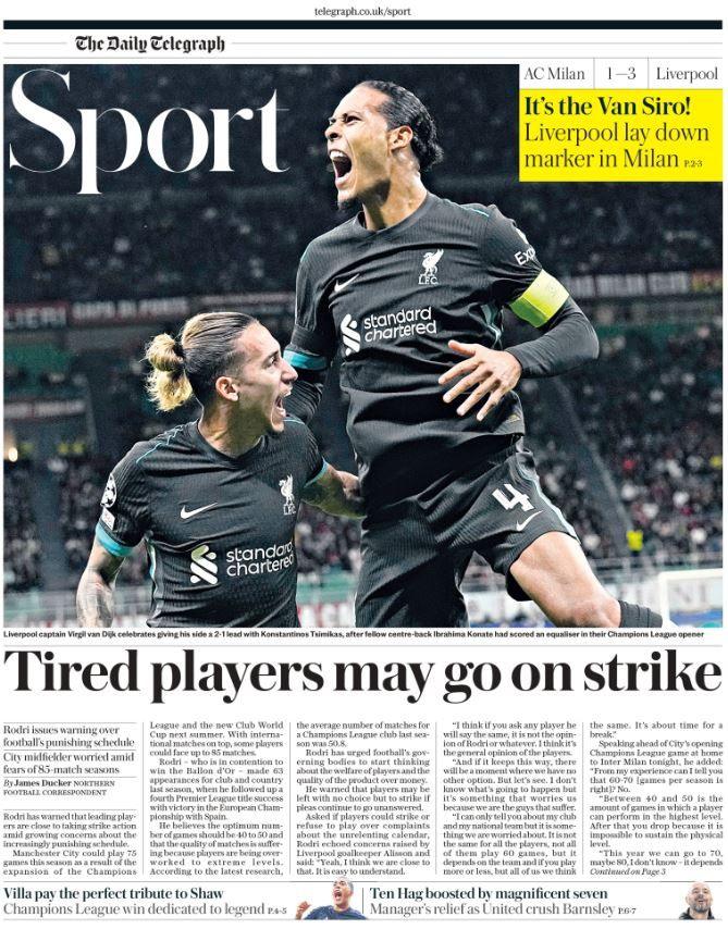 Telegraph backmost page