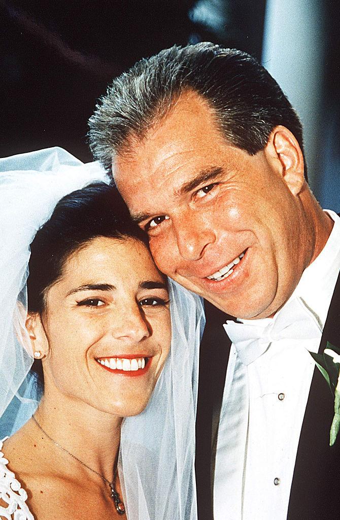 Tony Rodham, the brother of Hillary Rodham Clinton, and Nicole Boxer, the daughter of Senator Barbara Boxer (D-CA), pose for a photograph during their wedding May 28, 1994 at the White House, in Washington, DC