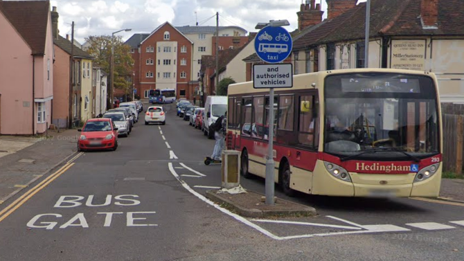 The bus gate in Hythe Hill, Colchester