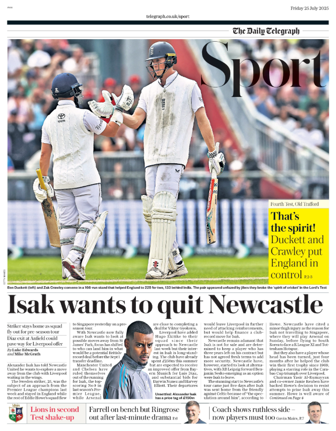 Back page of the Telegraph