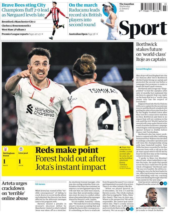 Guardian back page