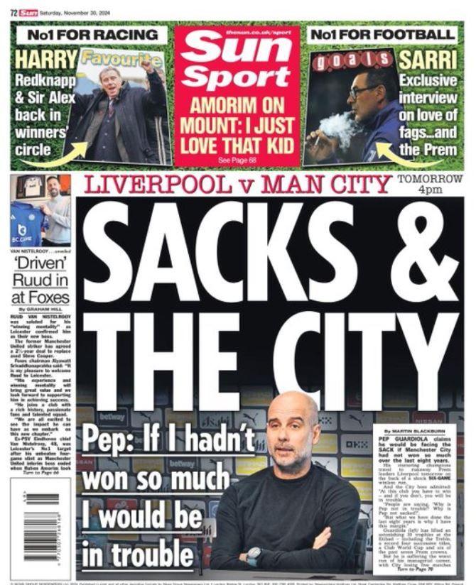 Sun back page - 'Sacks and the City'