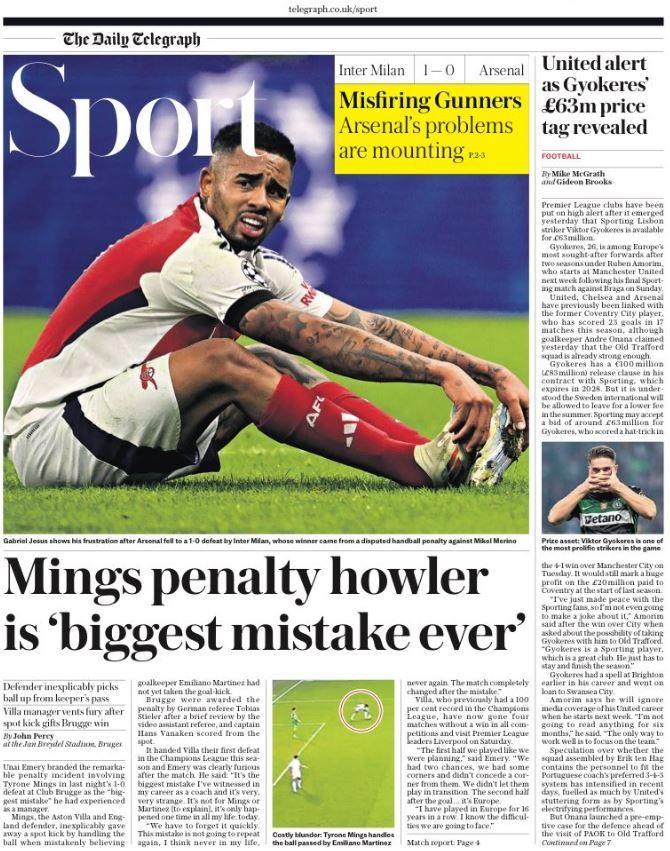 Telegraph back page