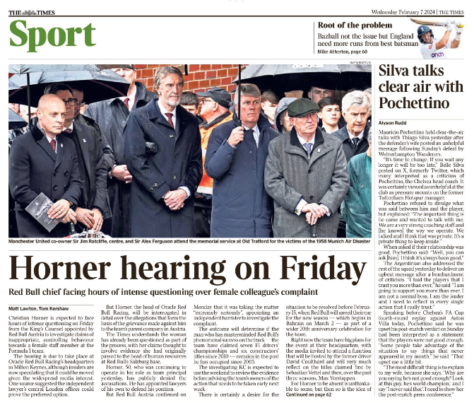 Wednesday's Times back page