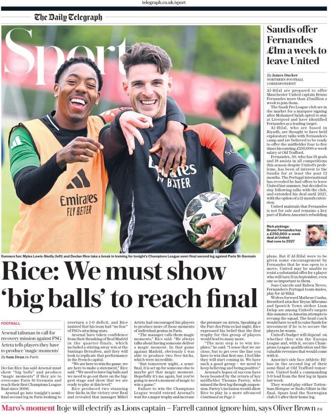 Telegraph back page