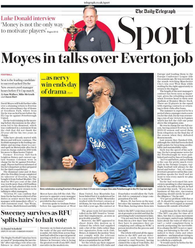 Telegraph back page