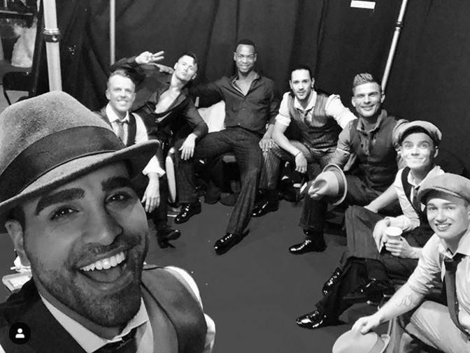 Dr Ranj backstage with the other dancers.