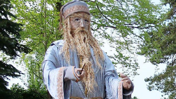 A scarecrow of Professor Albus Dumbledore from Harry Potter