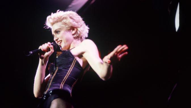 Madonna on her Who's That Girl tour in Wembley in 1987
