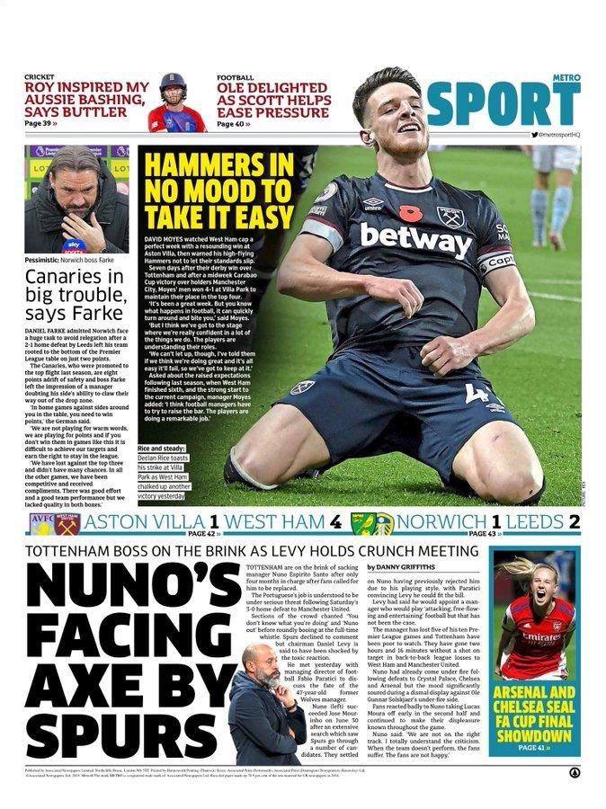 Metro back page