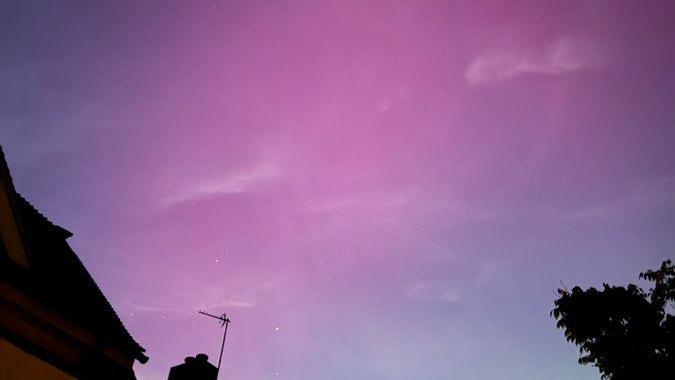 Northern Lights over a house in Kent 