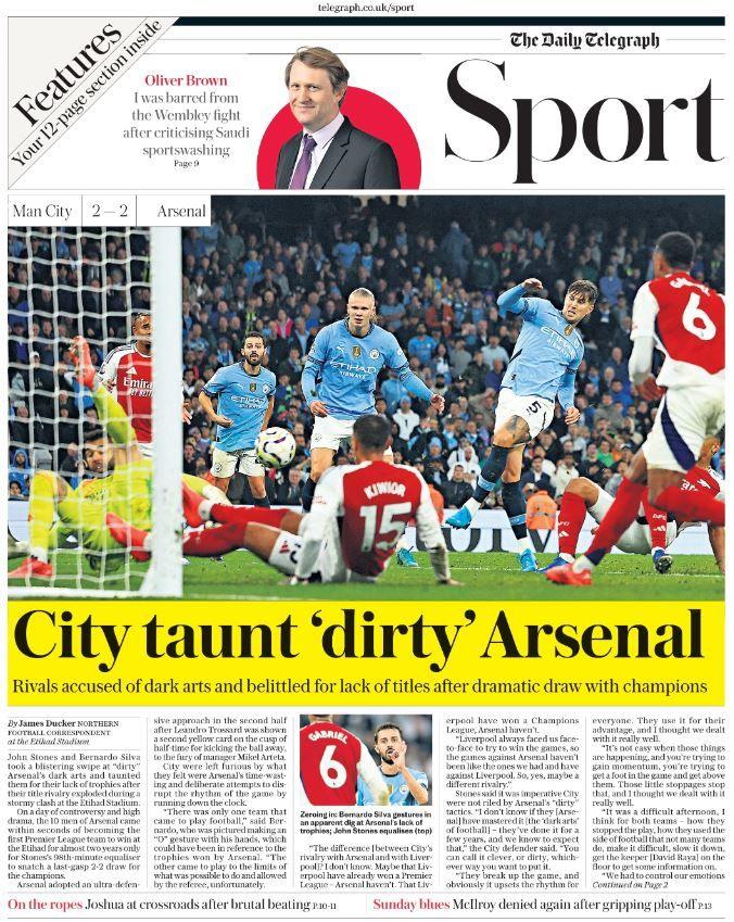 Back page of the Telegraph