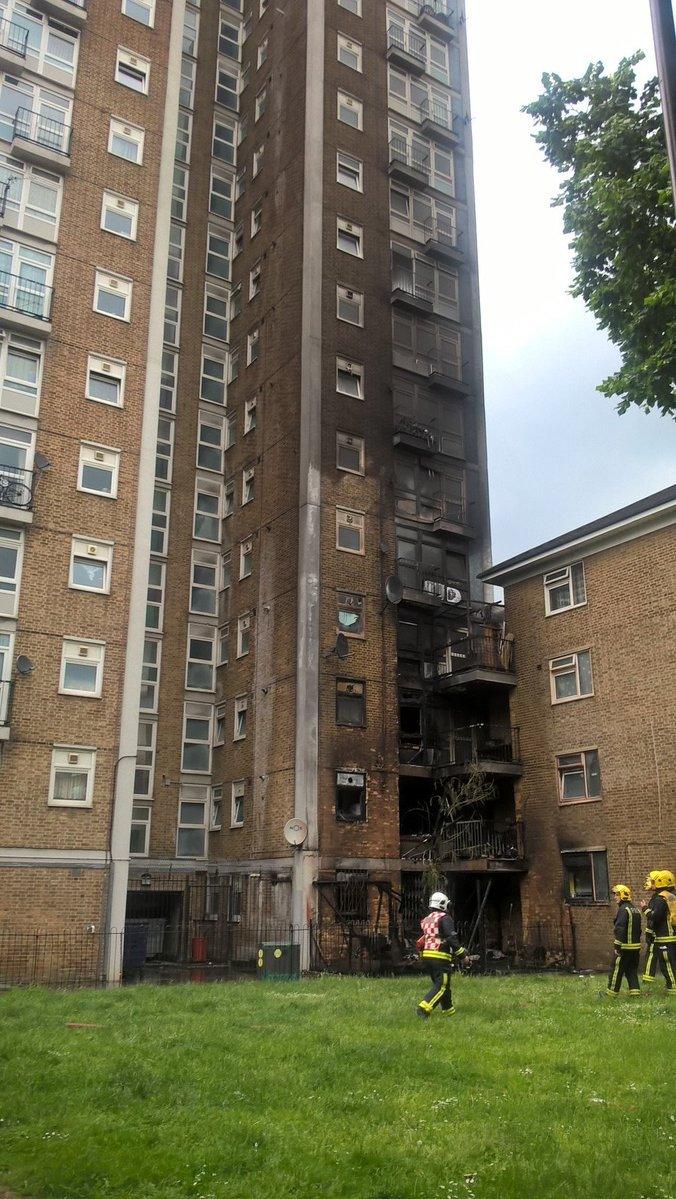 The Brixton block of flats following the fire