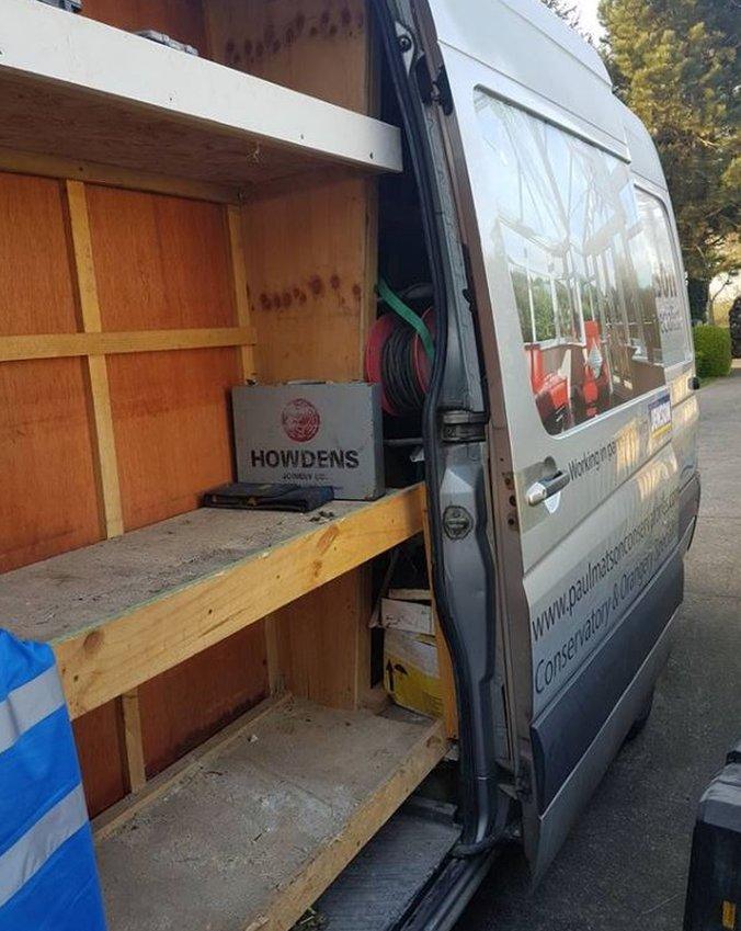 Paul Matson's van after his tools were stolen