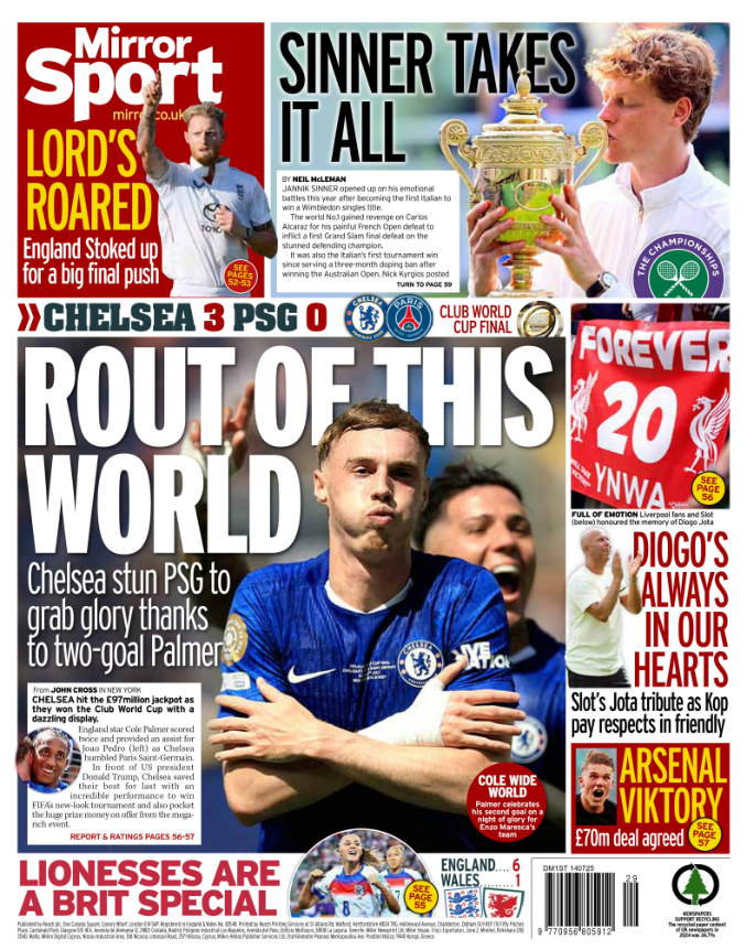 Back page of the Mirror