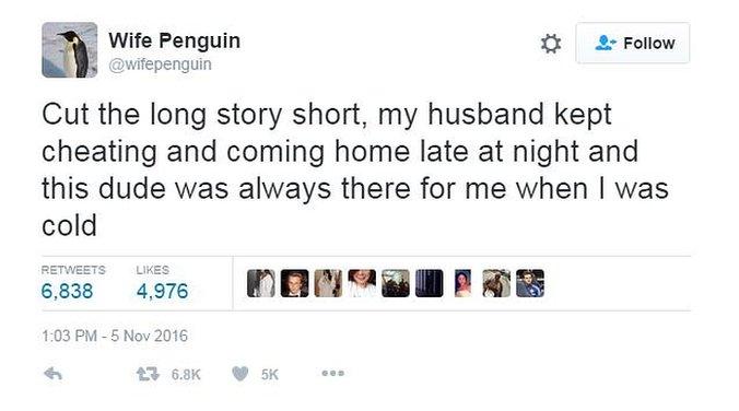 Tweet from Wife Penguin