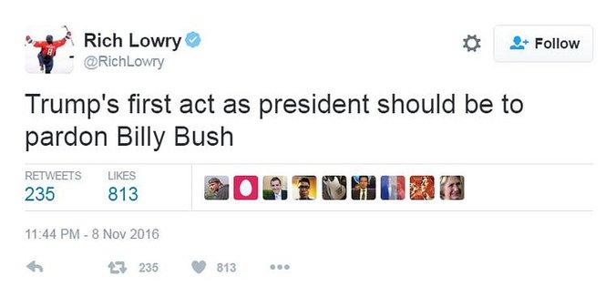 Tweet from @RichLowry