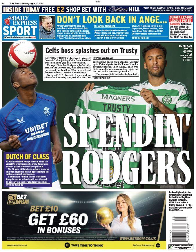 Daily Express back page