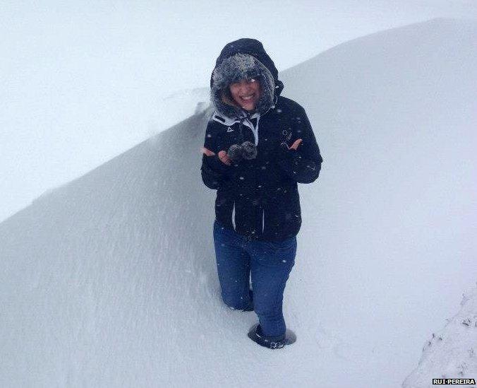 Rui Pereira standing in a snow drift