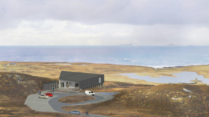 Ìomhaigh neach-ealain air cò ris a bhiodh Sealladh Hiort coltach