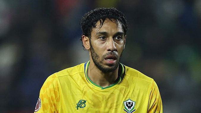 Pierre-Emerick Aubameyang in action for Gabon