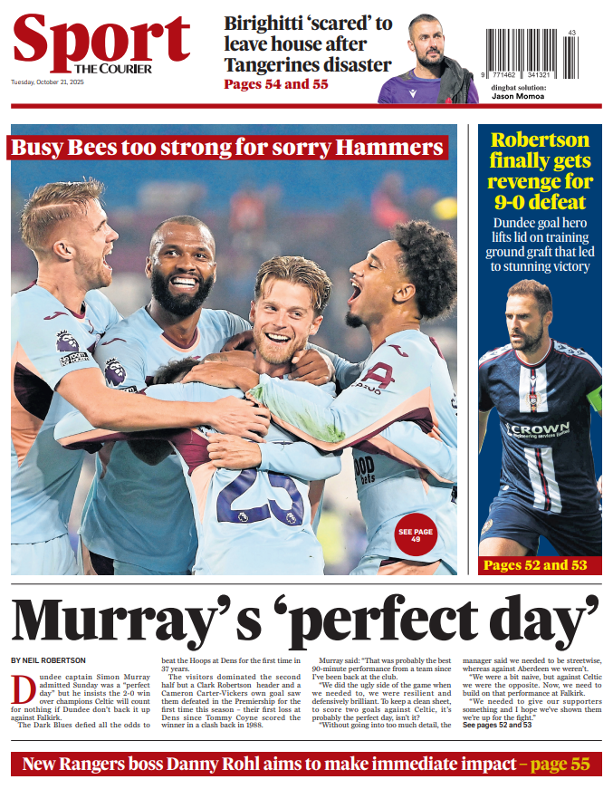 The back page of The Courier on 211025