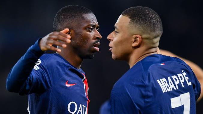 Ousmane Dembele and Kylian Mbappe
