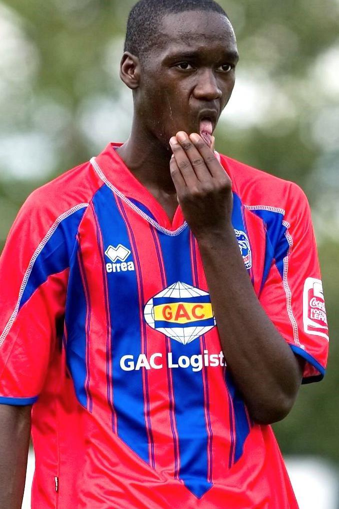 Moses Swaibu in a Crystal Palace kit