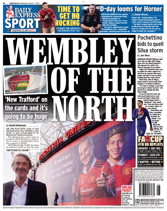Wednesday's Express back page
