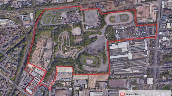 A birds eye view of the site of Birmingham Wheels.