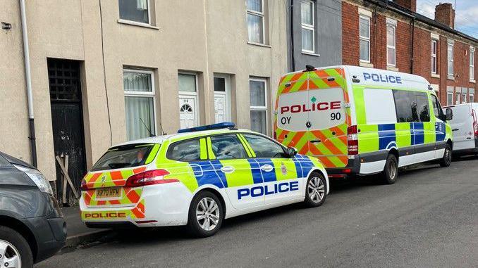 Police vehicles in Princes St, Normanton