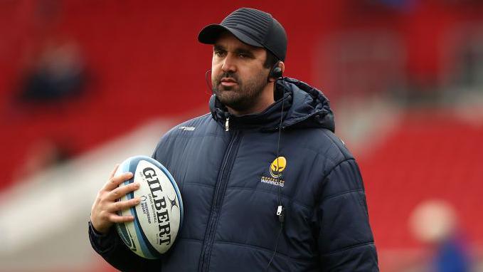 Coach Jonathan Thomas watches on ahead of a Worcester rugby game