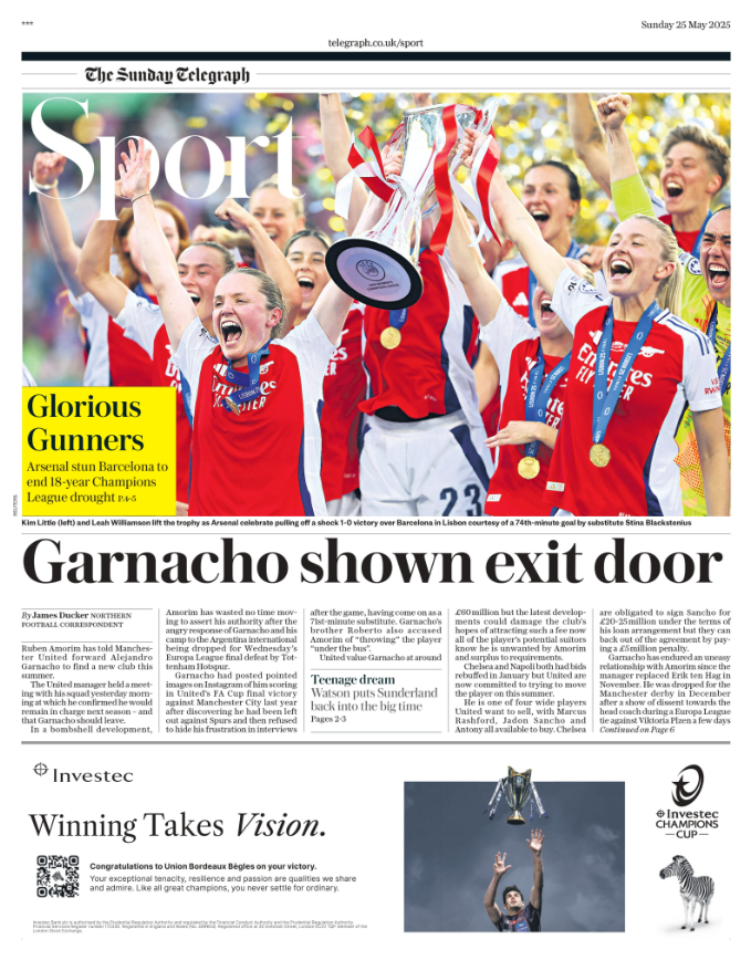 Back page of the Telegraph