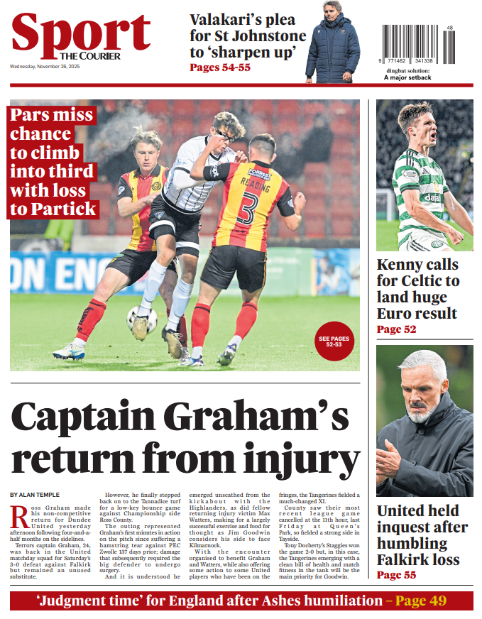 The back page of the Courier on 261125