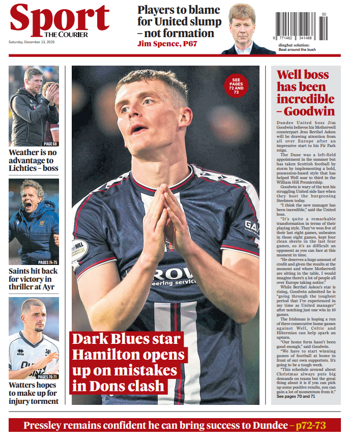 The back page of the Courier on 131225