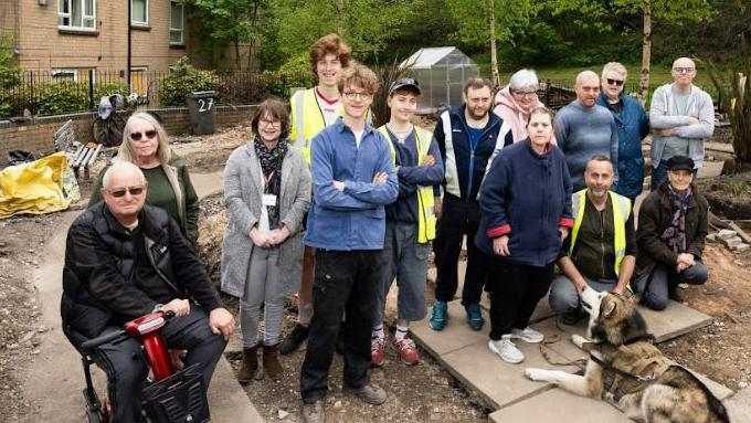 Scraith Wood estate residents at a new communal green space