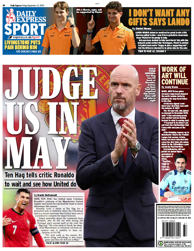 Daily Express back page