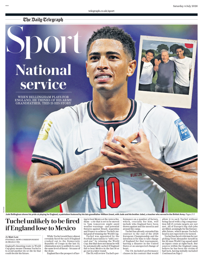 Telegraph back page