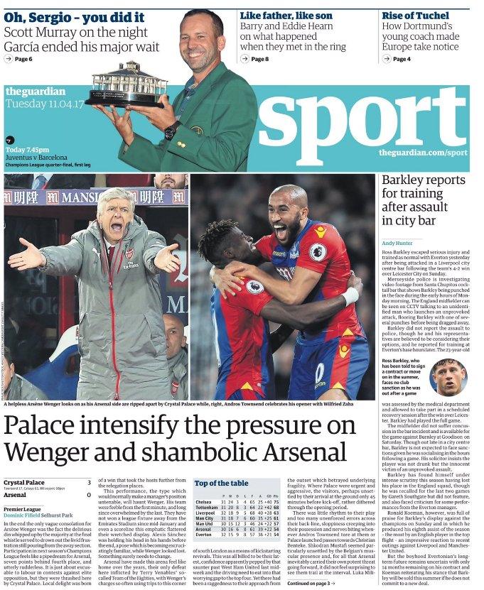 Guardian back page