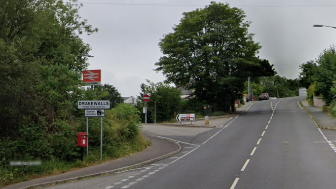 Google Maps image shows Gunnislake train station sign