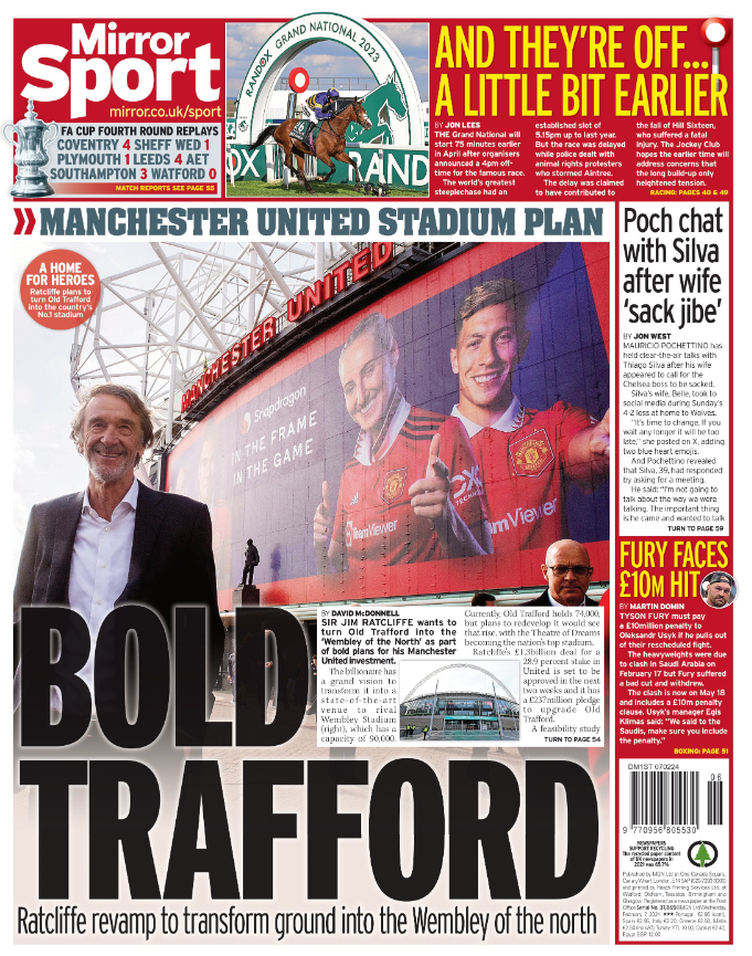 Wednesday's Mirror back page
