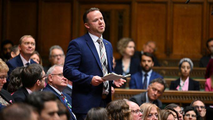 Member of Parliament Ben Maguire speaks during Prime Minister's Questions at the House of Commons in London, Britain, October 16, 2024. House of Commons/Handout via REUTERS