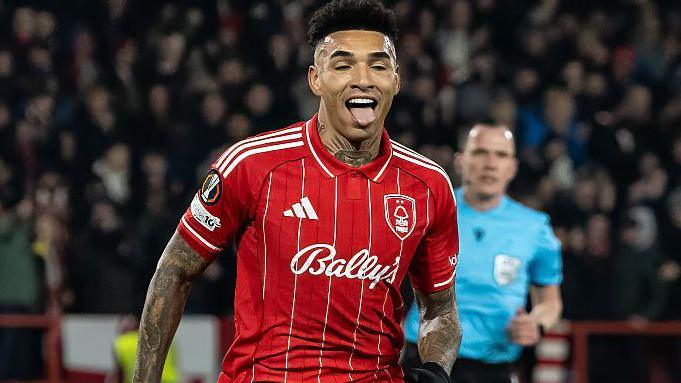 Igor Jesus celebrates scoring for Nottingham Forest