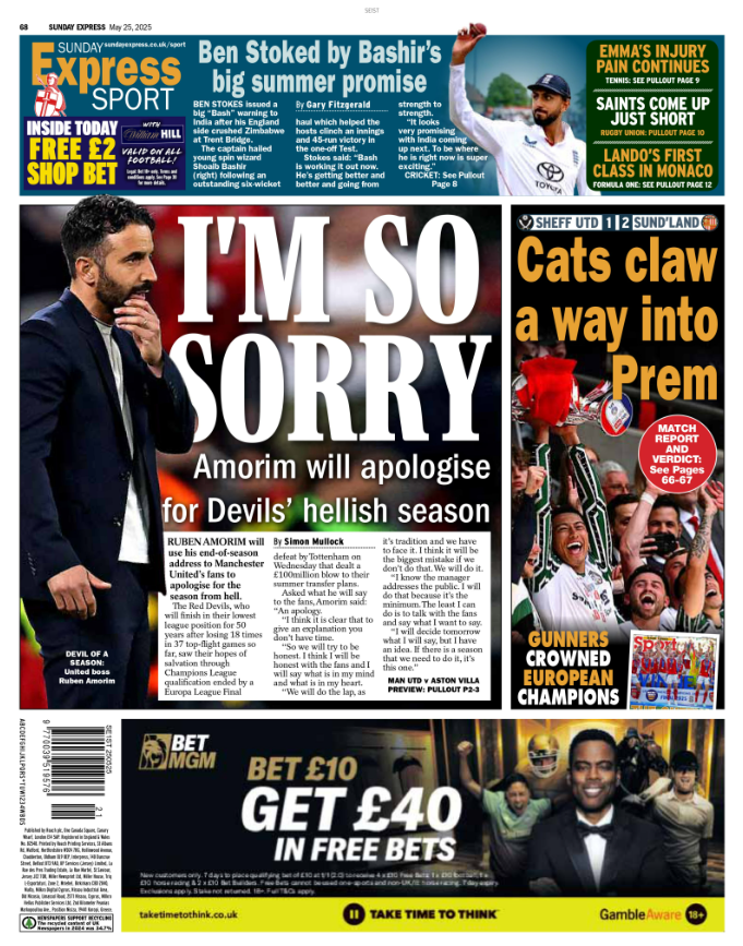 Back page of the Express