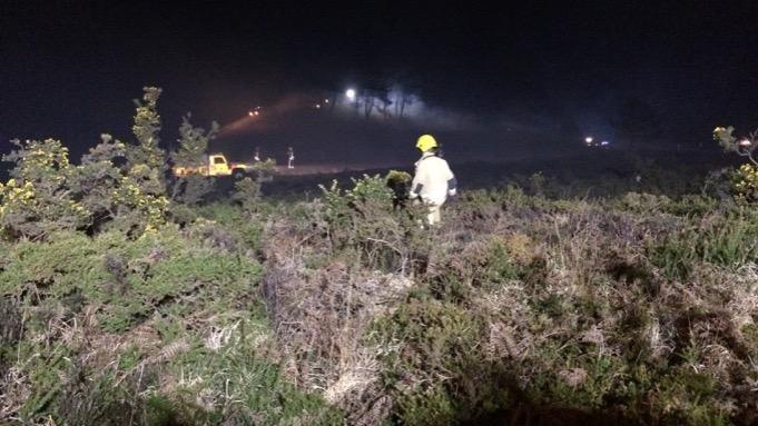 Firefighter on Canford Heath