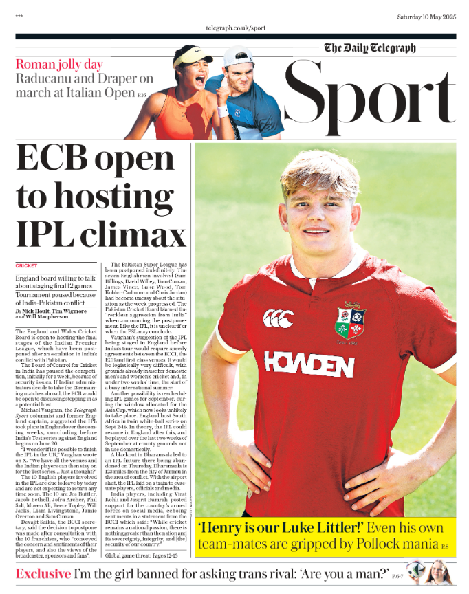Telegraph back page