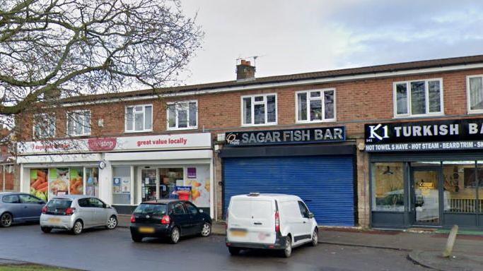 The streets surrounding a row of shops on the Ashmore Park estate in Wednesfield